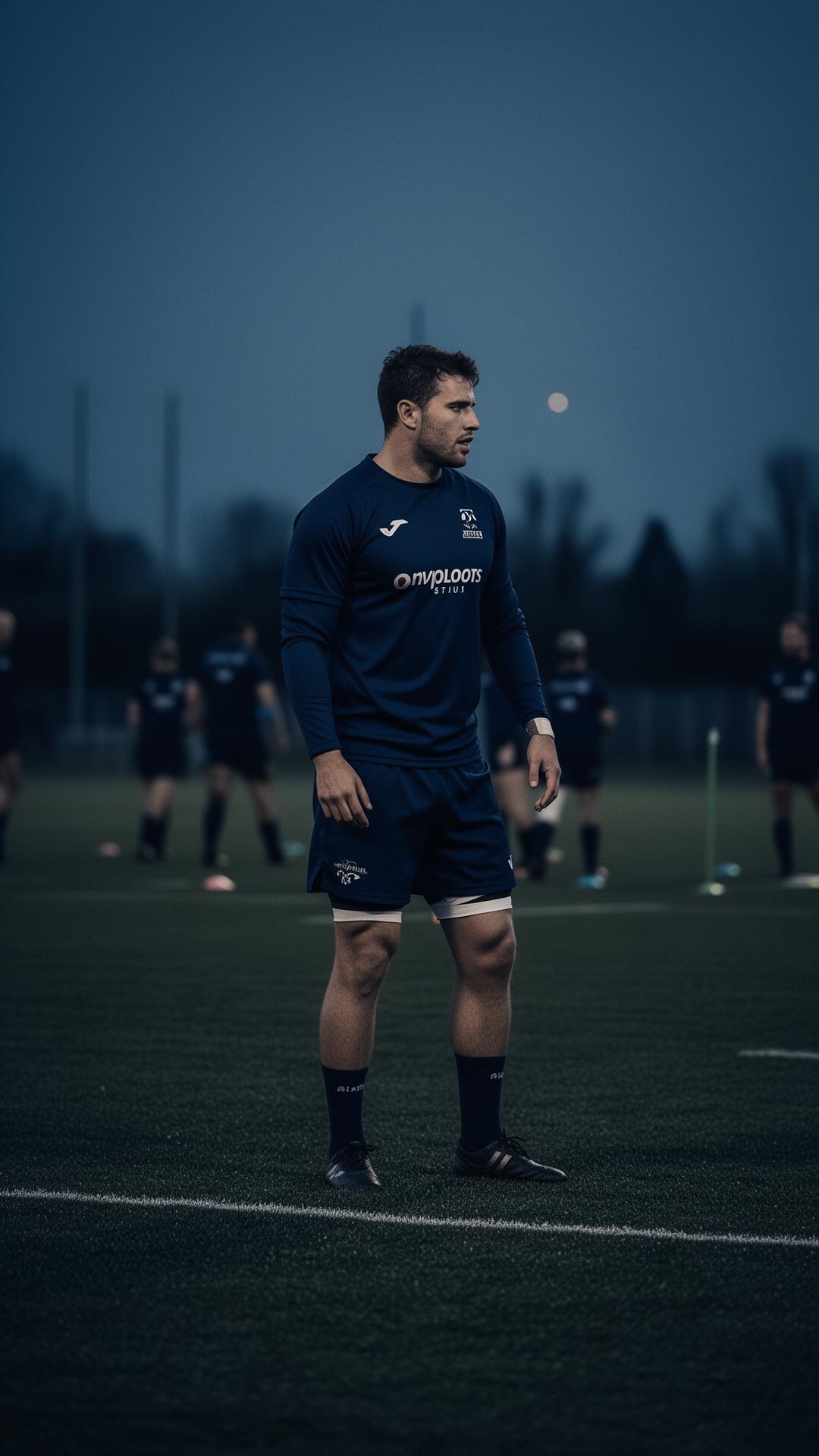 Athlete in a club training environment at dusk